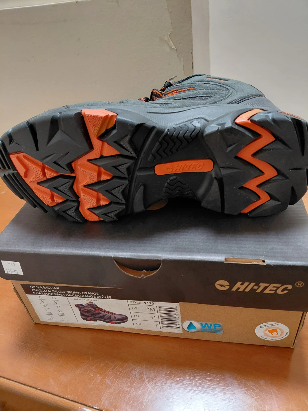 Hi-Tec Mesa Mid WP Hiking Boots - Charcoal/Grey/Burnt Orange - photo 2