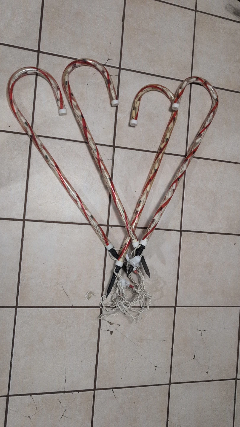 Set of 3 Lighted Candy Canes