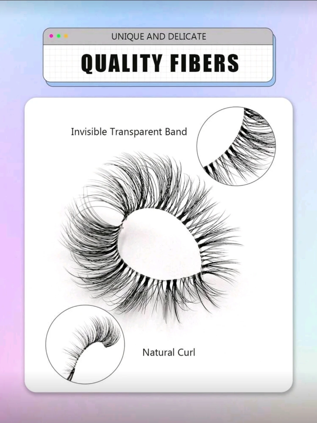6 Pairs Natural Looking False Eyelashes, Clear Band - photo 5