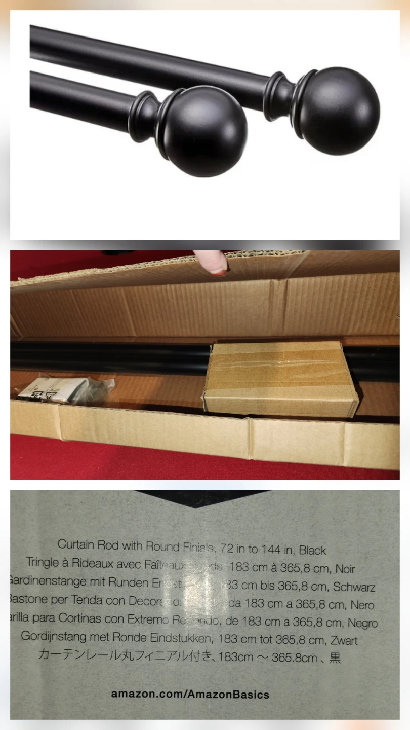 NEW Curtain Rod 72-144 inch Black - photo 2