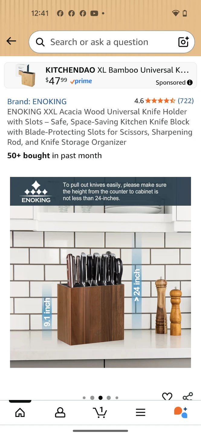 ENOKING Universal Acacia Wood Knife Block - photo 5