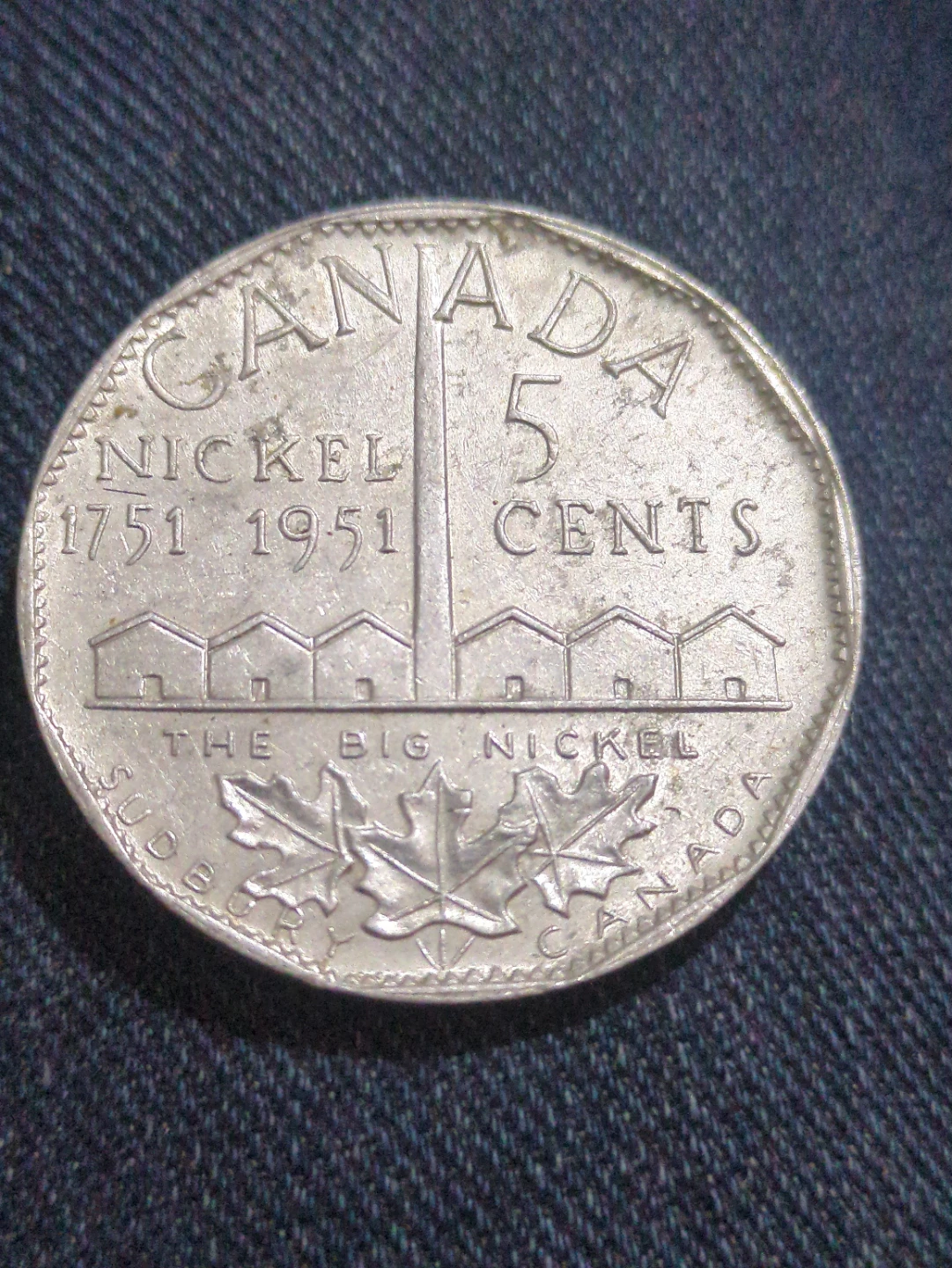 Canada 5 Cents 1951 The Big Nickel Coin - photo 2