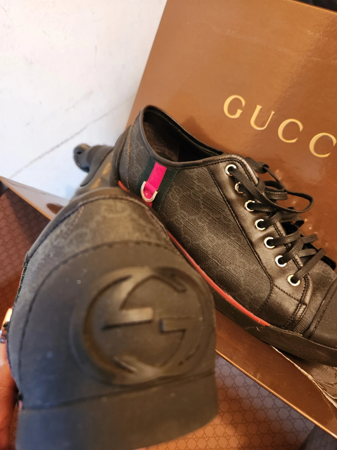 Gucci Men's Black GG Canvas Low Top Sneakers - photo 3