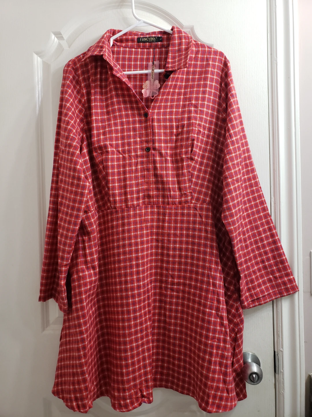 FancyInn Plaid Shirt Dress.new.Large size