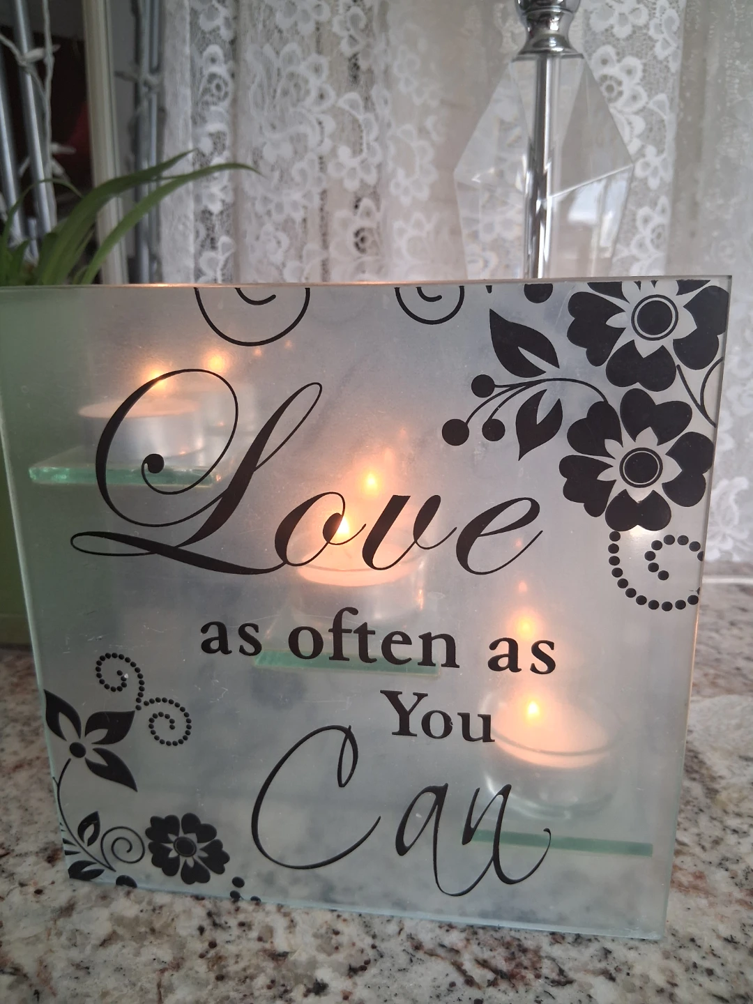 Frosted Glass Tea Light Holder, Levelled - photo 2