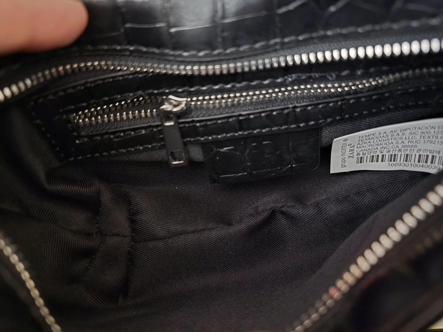 Zara Black Croc Embossed Shoulder Bag - photo 4