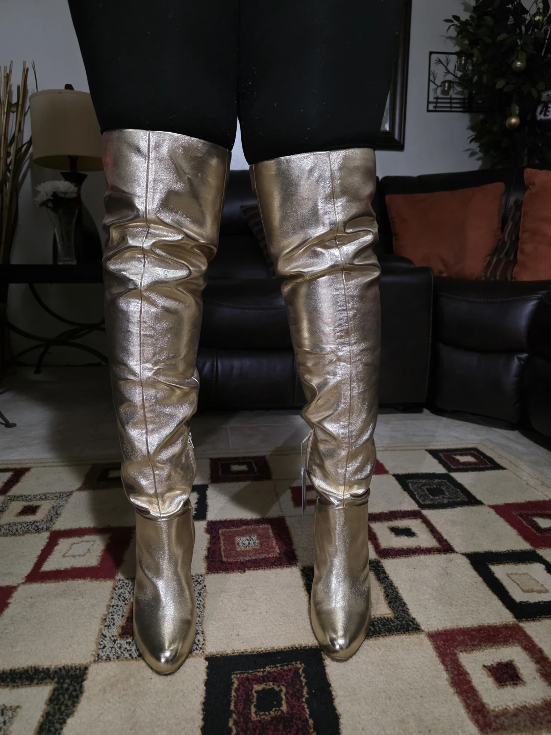 Express Gold Metallic Over-the-Knee Boots - photo 3