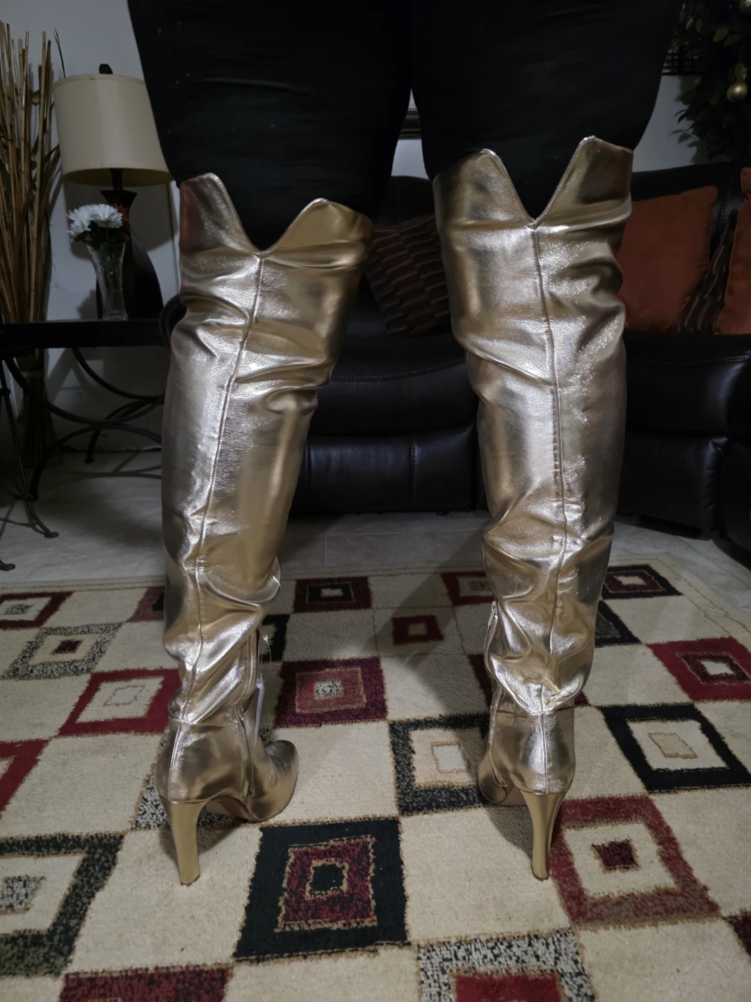 Express Gold Metallic Over-the-Knee Boots - photo 4