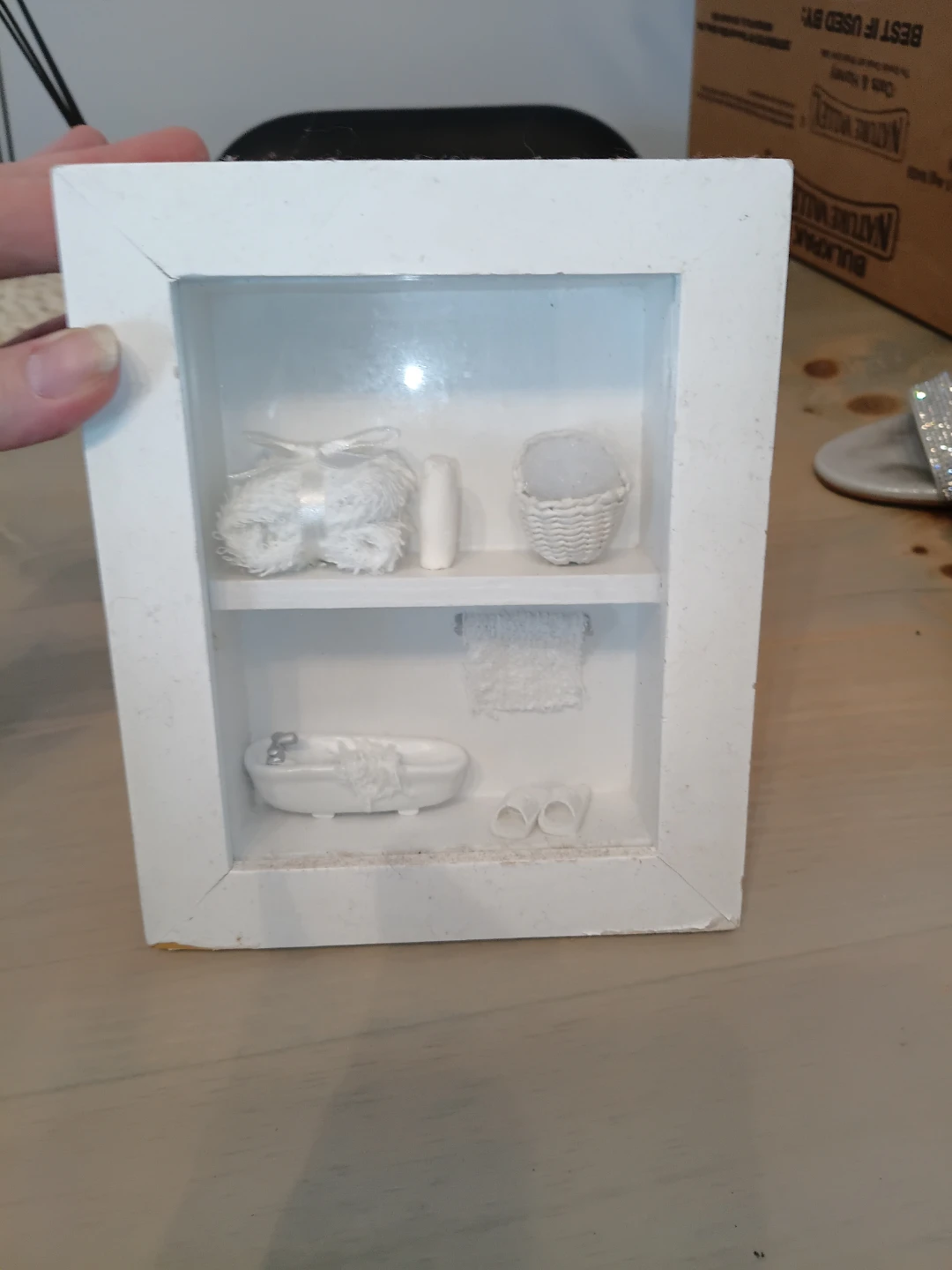 Miniature Bathroom Diorama Shadow Box decor