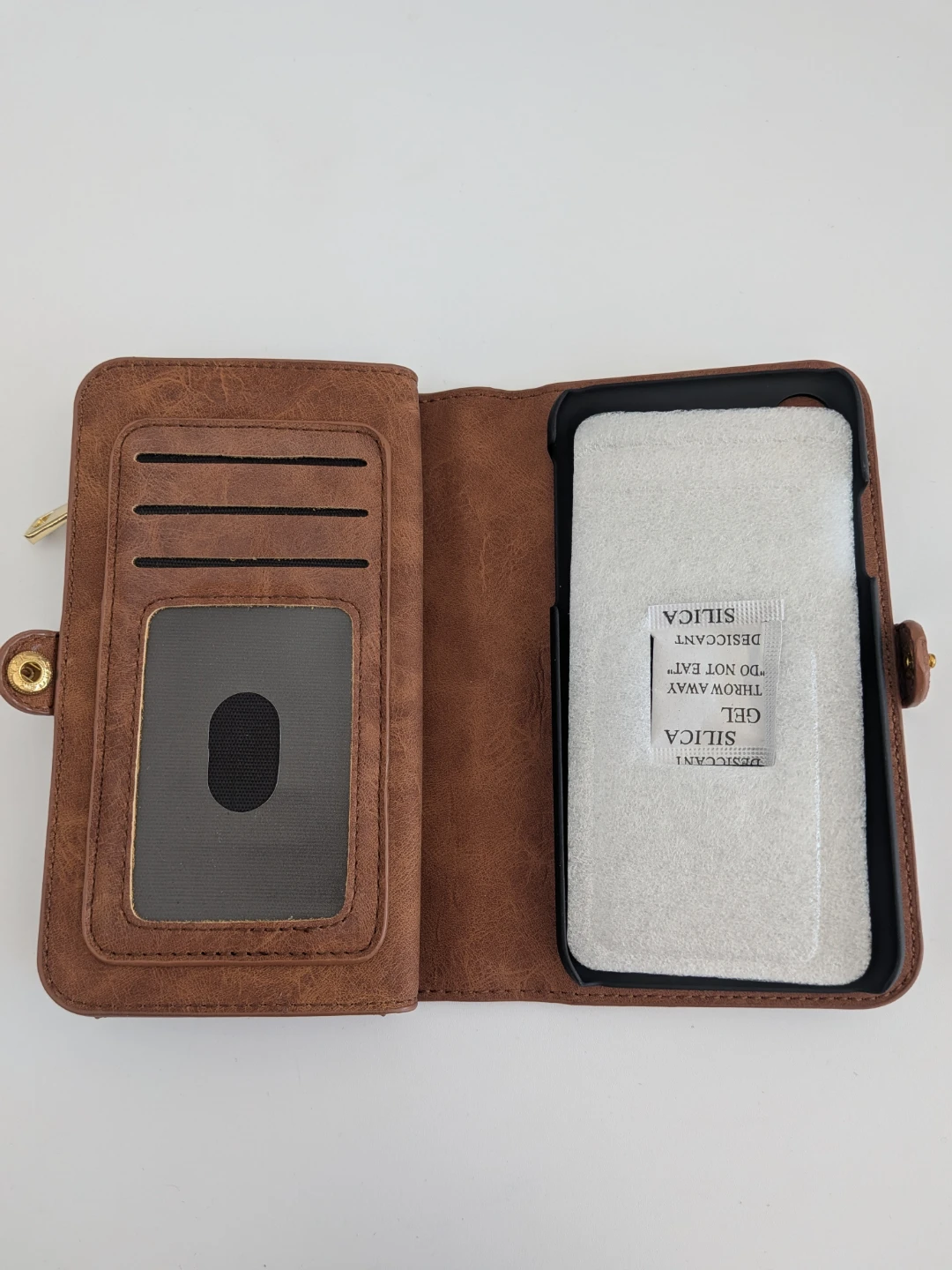 Brown Faux Leather Wallet Phone Case - photo 2