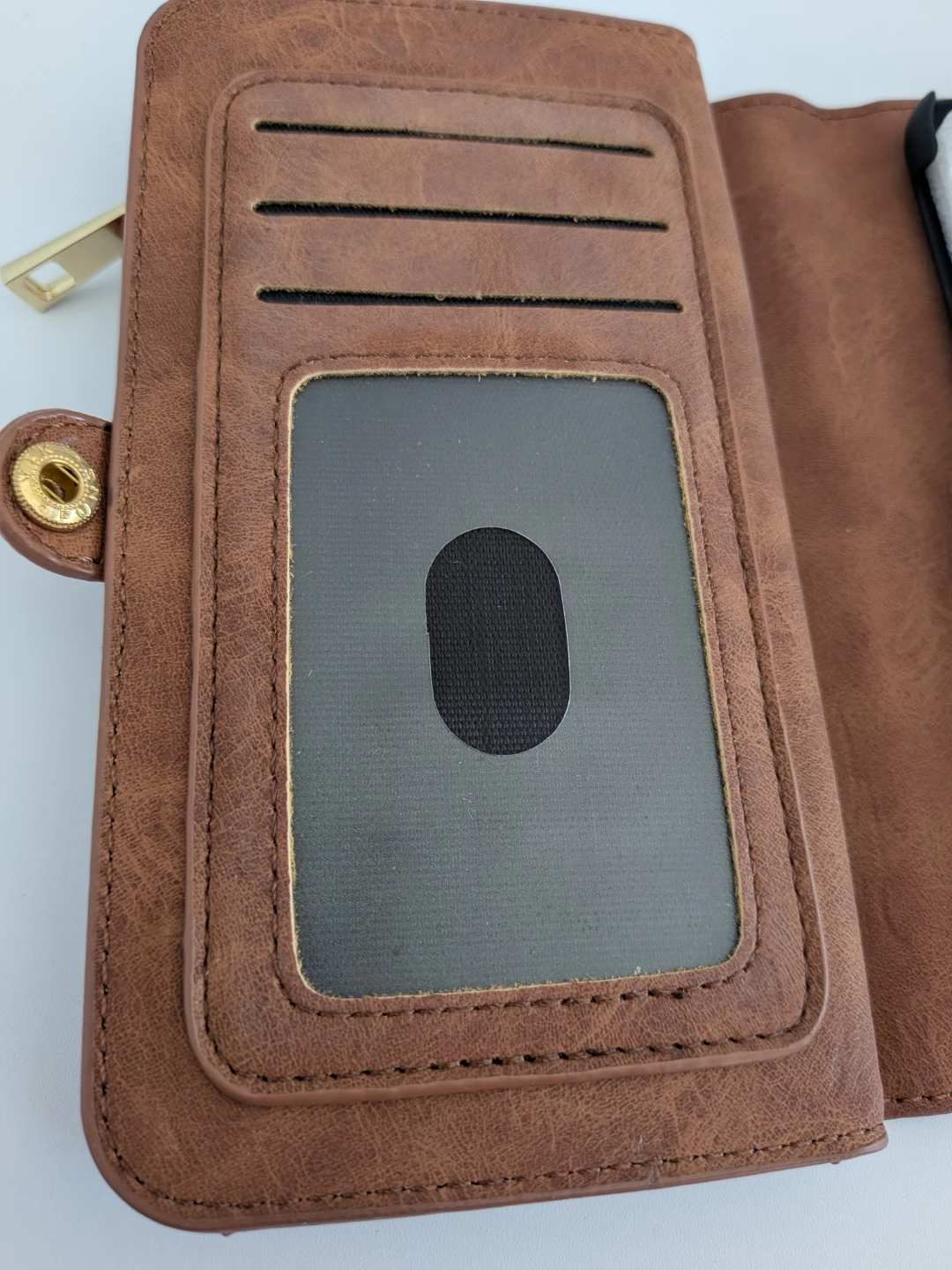 Brown Faux Leather Wallet Phone Case - photo 4