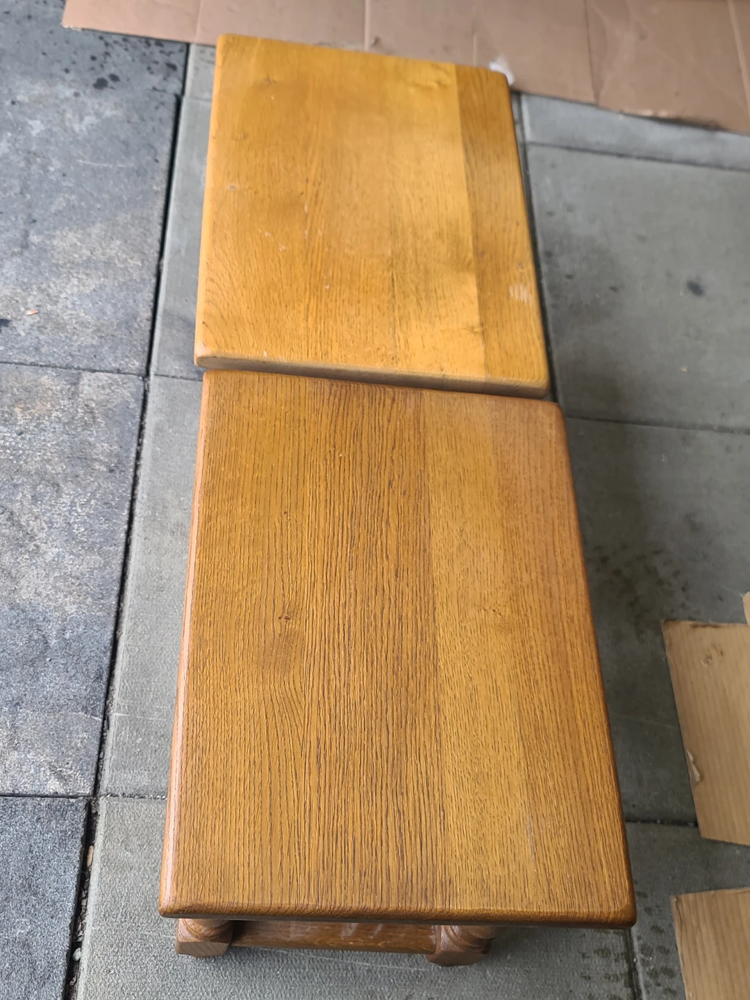 Pair of Wooden Side Tables / Stools - photo 2