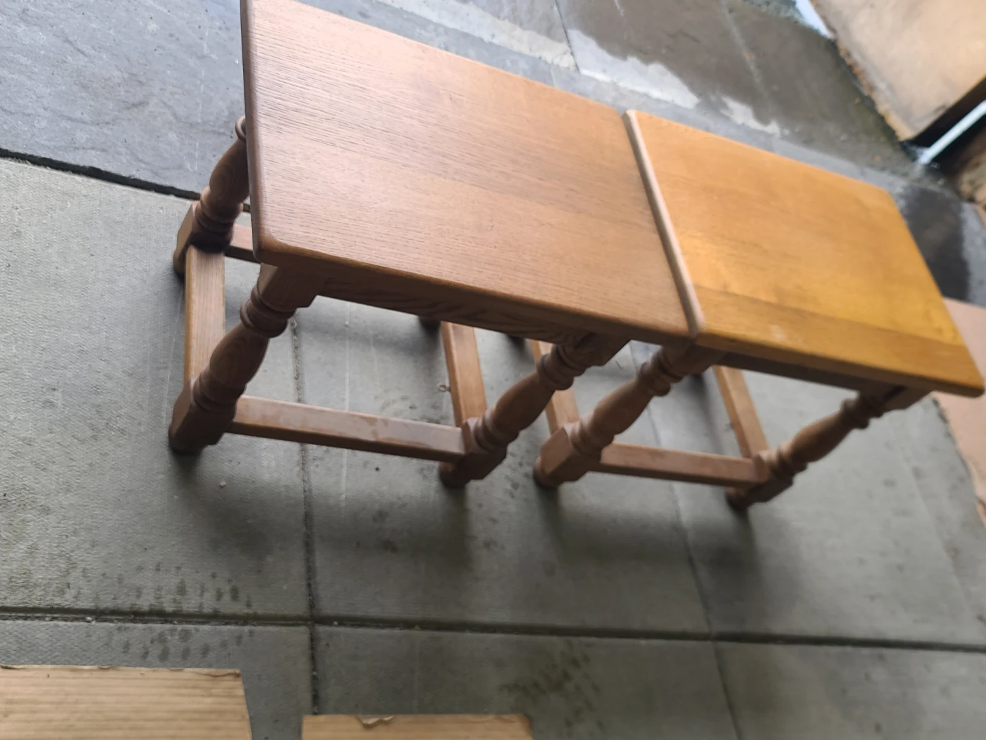 Pair of Wooden Side Tables / Stools - photo 3