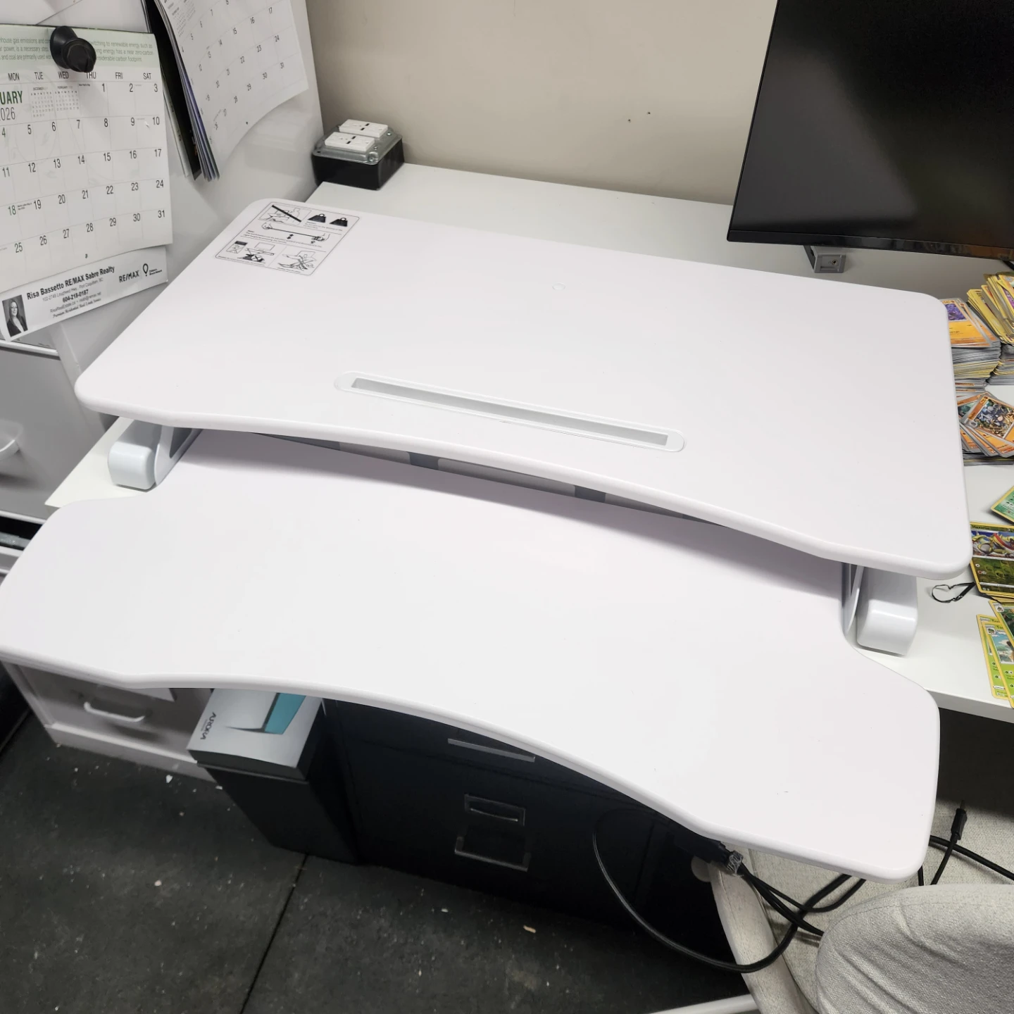 High quality White Adjustable Standing Desk Converter