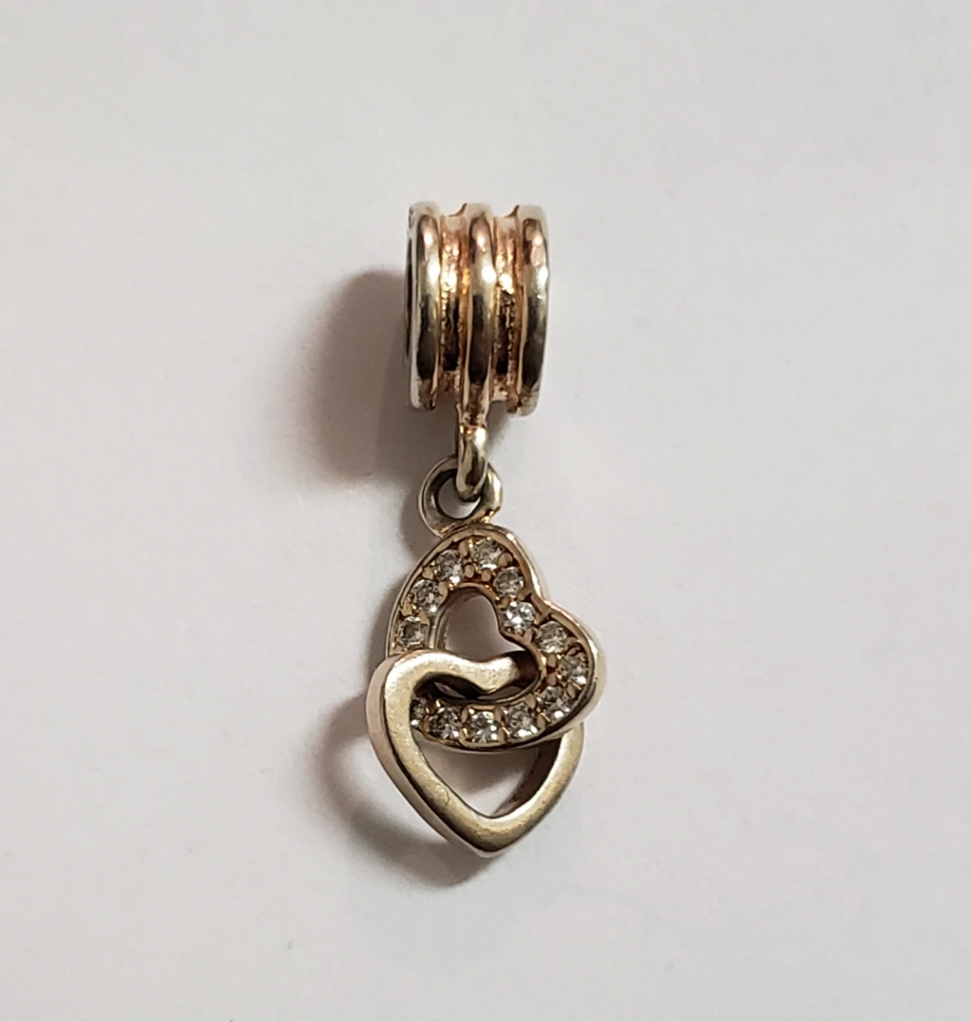 Authentic Pandora Sterling Silver Double Heart Charm