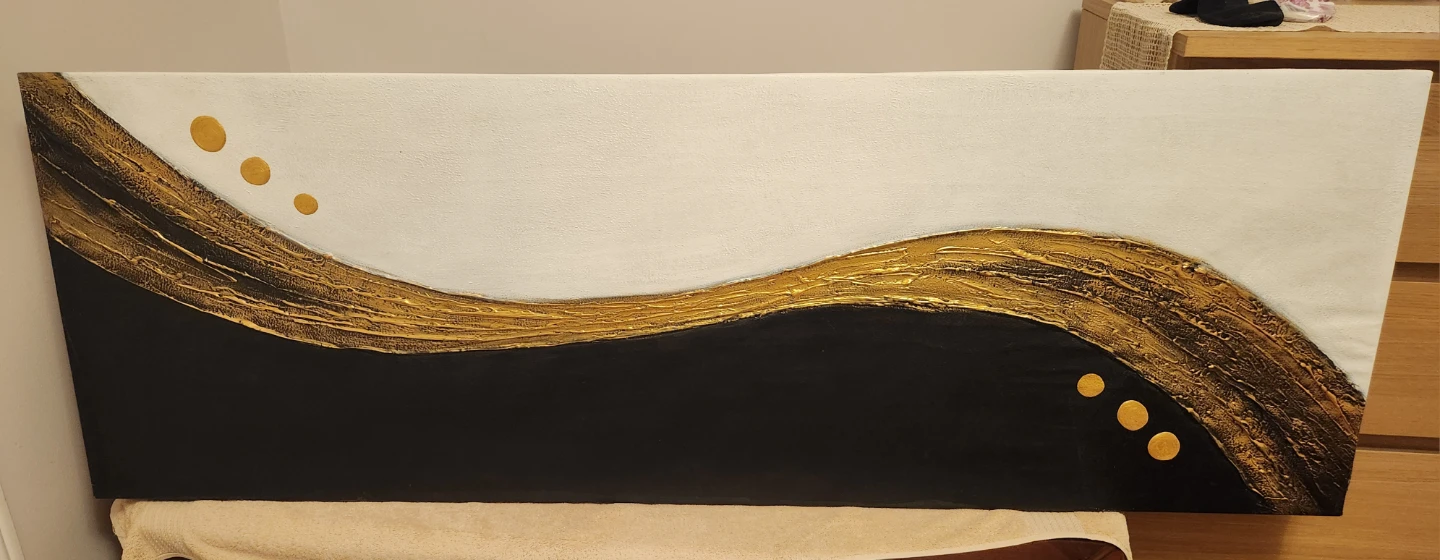 Abstract Black and Gold Canvas Wall Art