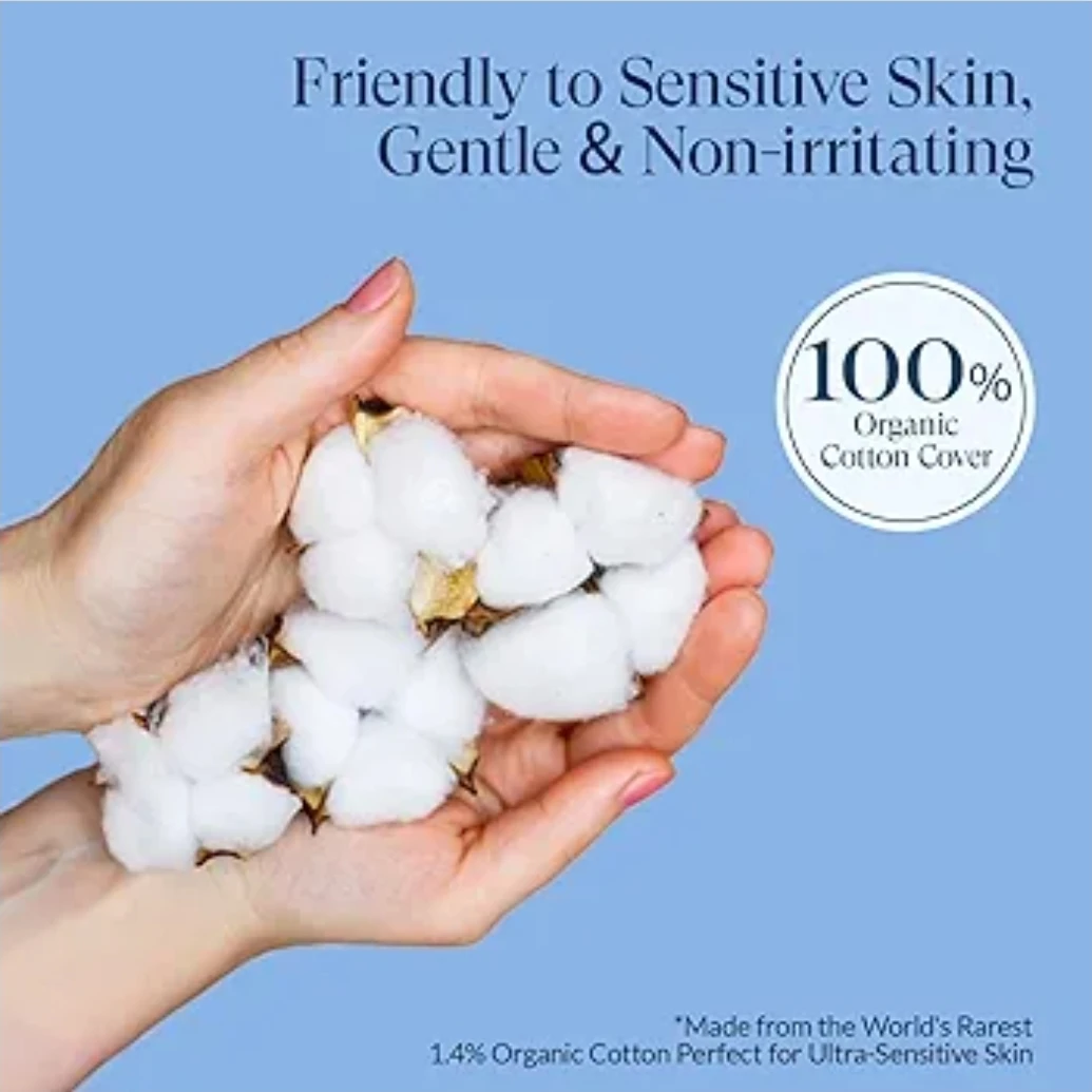 100% Organic Cotton Pads - Regular Absorbency, 18 Count - photo 2