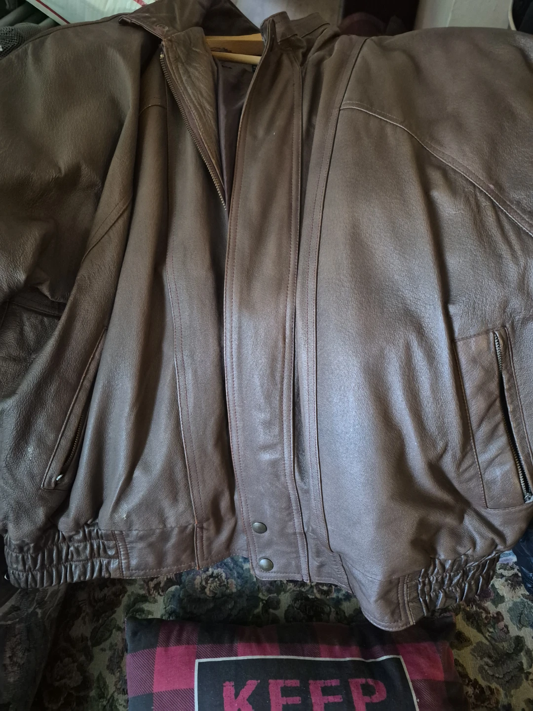 Brown Leather Jacket XL