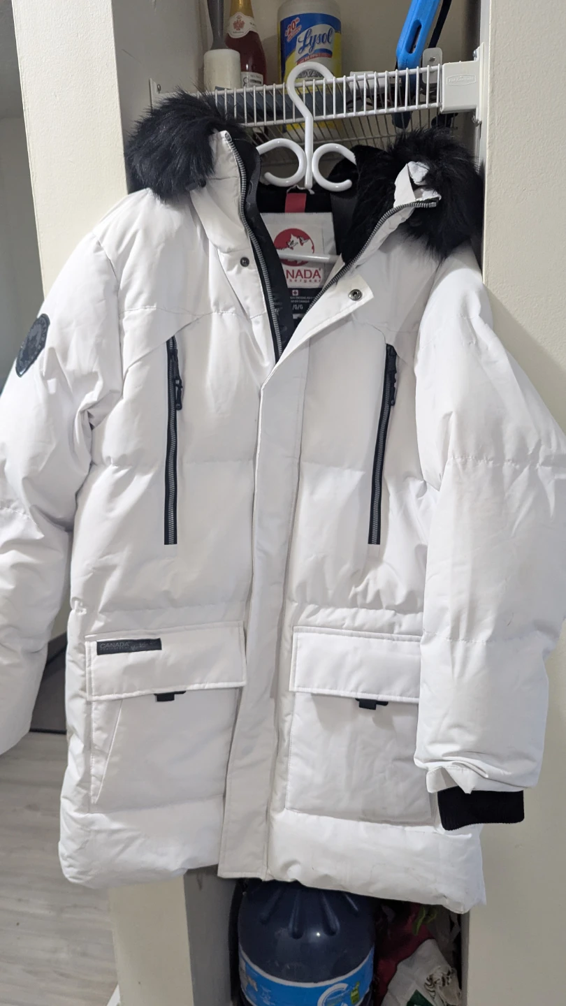 New Canada Weather Gear White Puffer Jacket Size Large