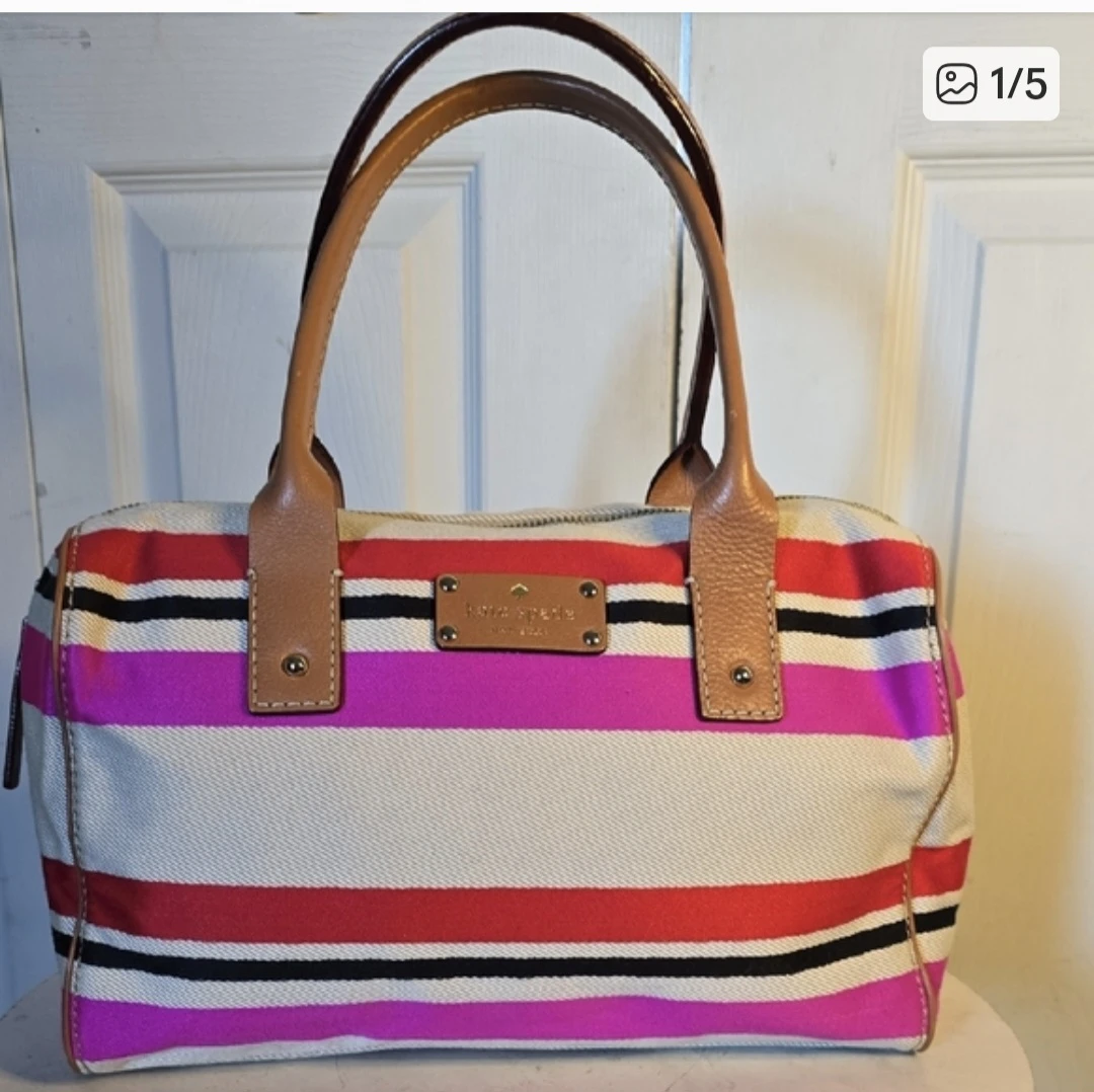 Kate Spade Striped Satchel Handbag