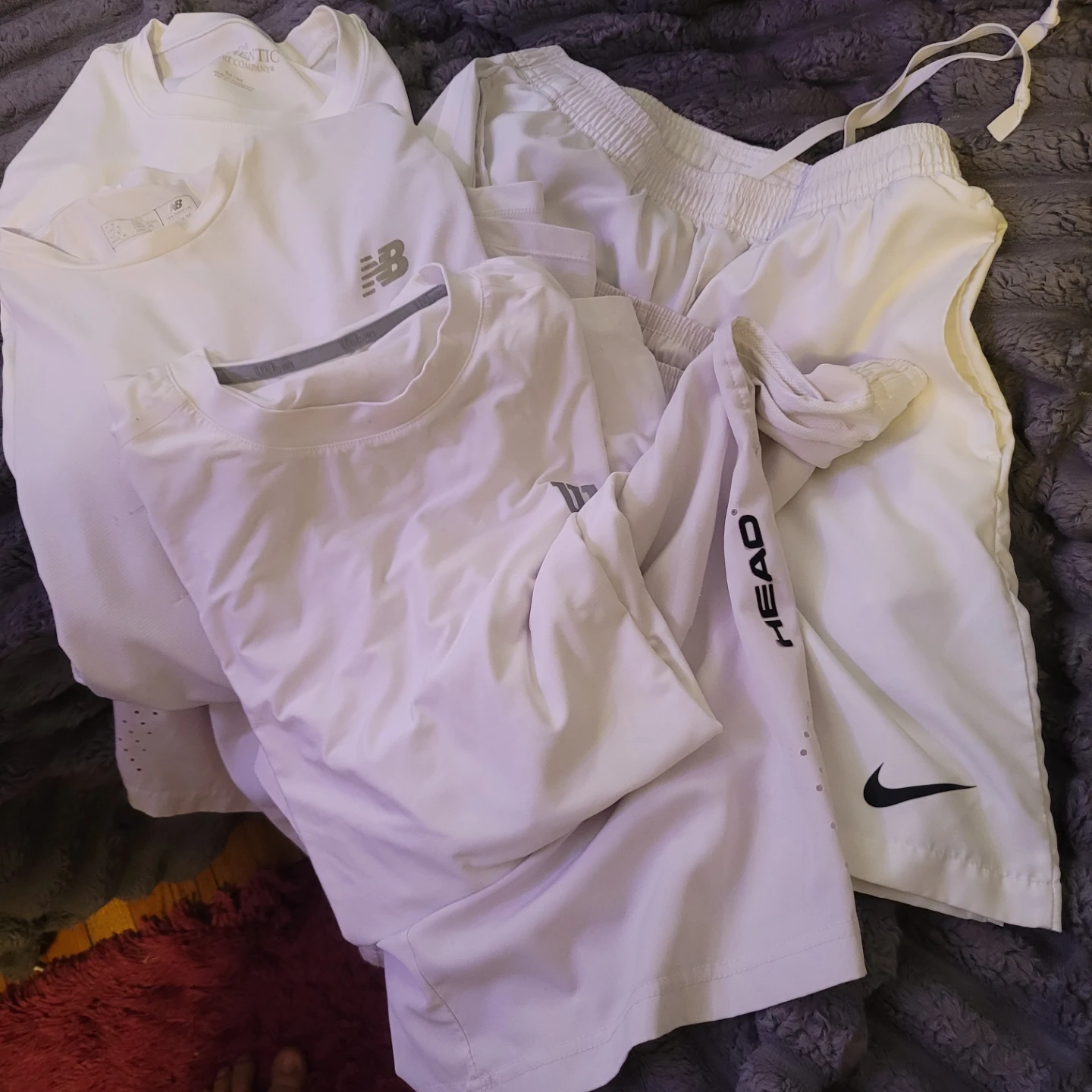 White Athletic T-Shirts and Shorts Set