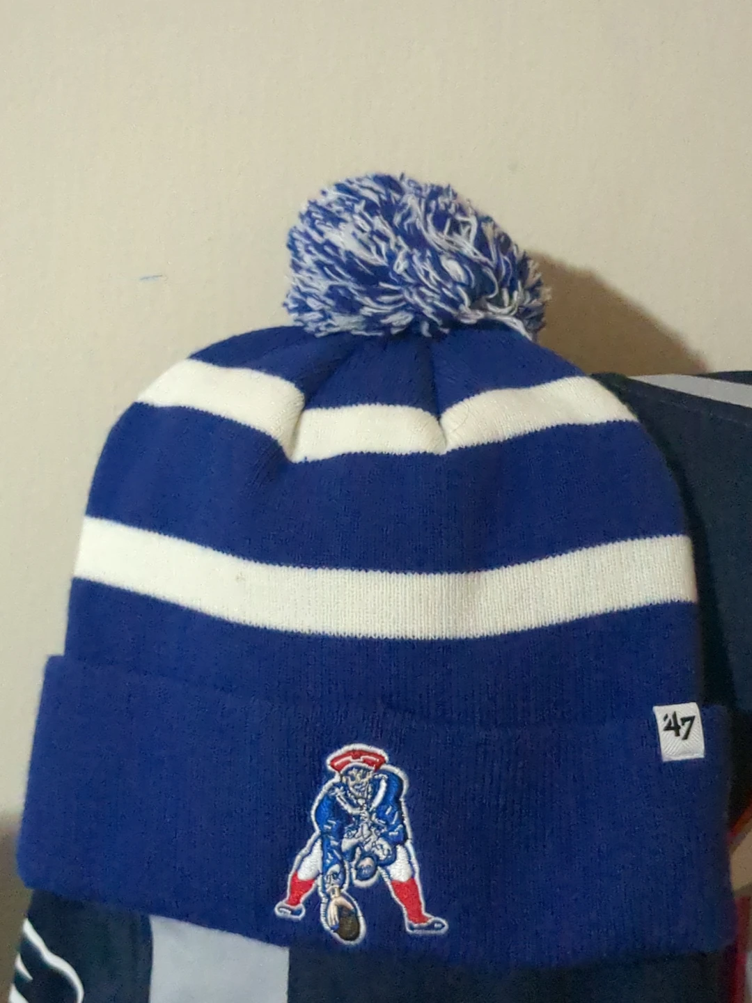 New England Patriots Pom Beanie