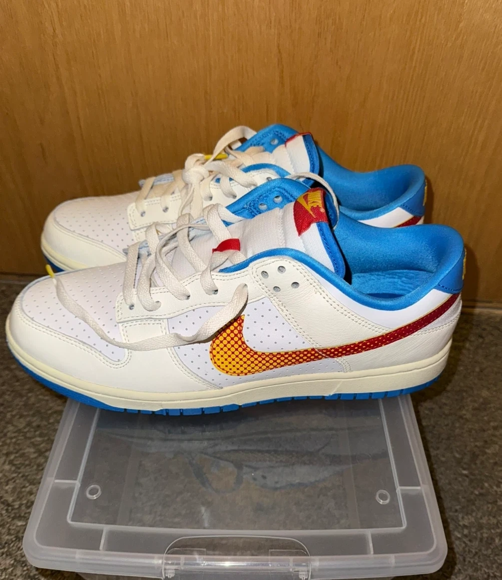 Nike Dunk Low White Blue Red Yellow Sneakers