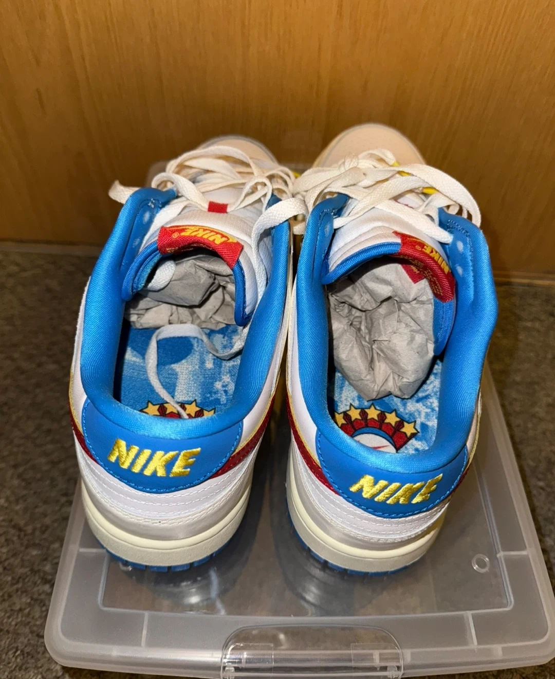 Nike Dunk Low White Blue Red Yellow Sneakers - photo 4
