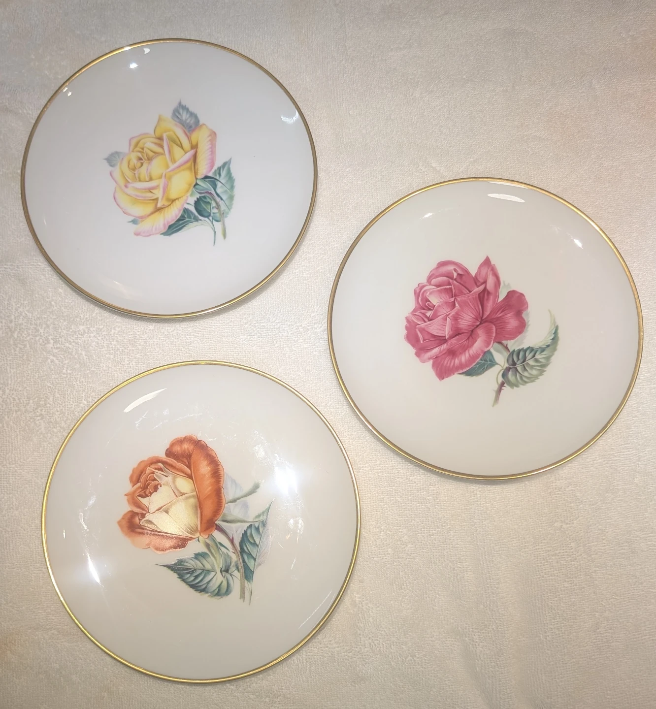 Heinrich Porcelain Plates with Rose Design