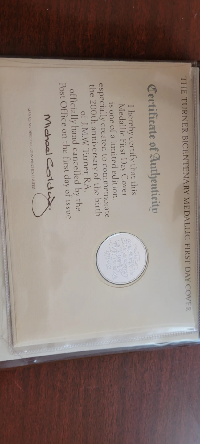 The Turner Bicentenary First Day Cover - photo 2