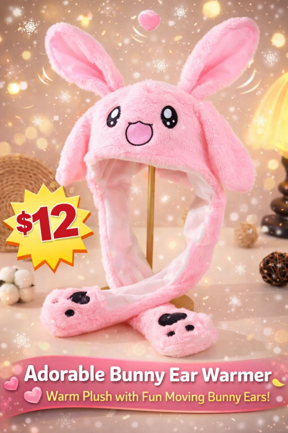 Adorable Bunny Ear Warmer 🐰