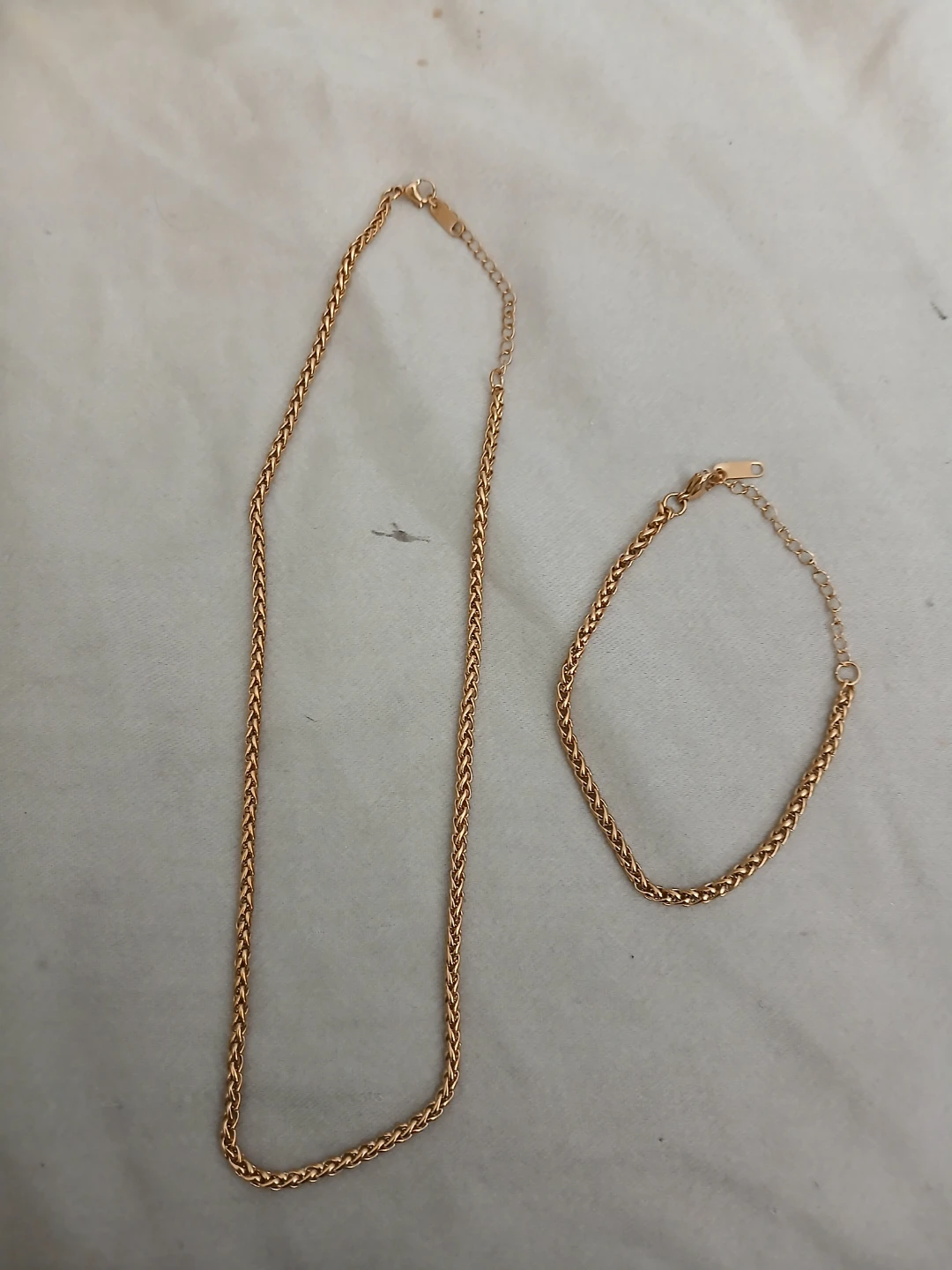 18K Gold Plated Stainless Steel Necklace And Bracelet Set