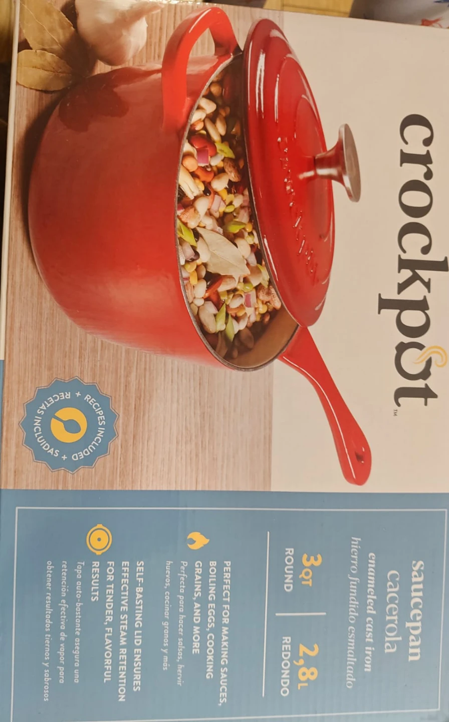 Crockpot 3qt Enameled Cast Iron Saucepan Brand New - photo 5