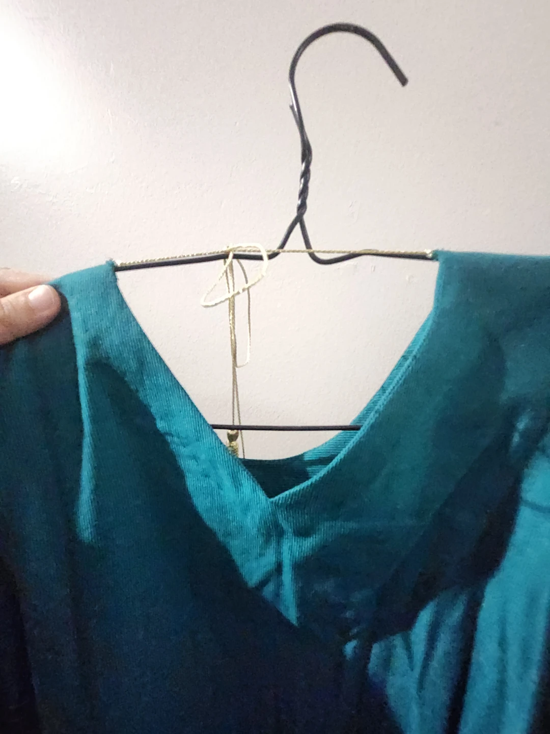 Teal Kurti with Gold Embroidery - photo 4