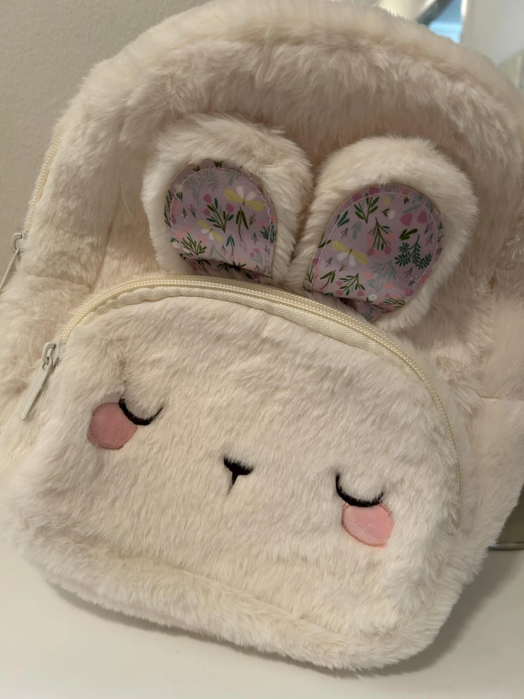 White Furry Bunny Backpack - photo 2