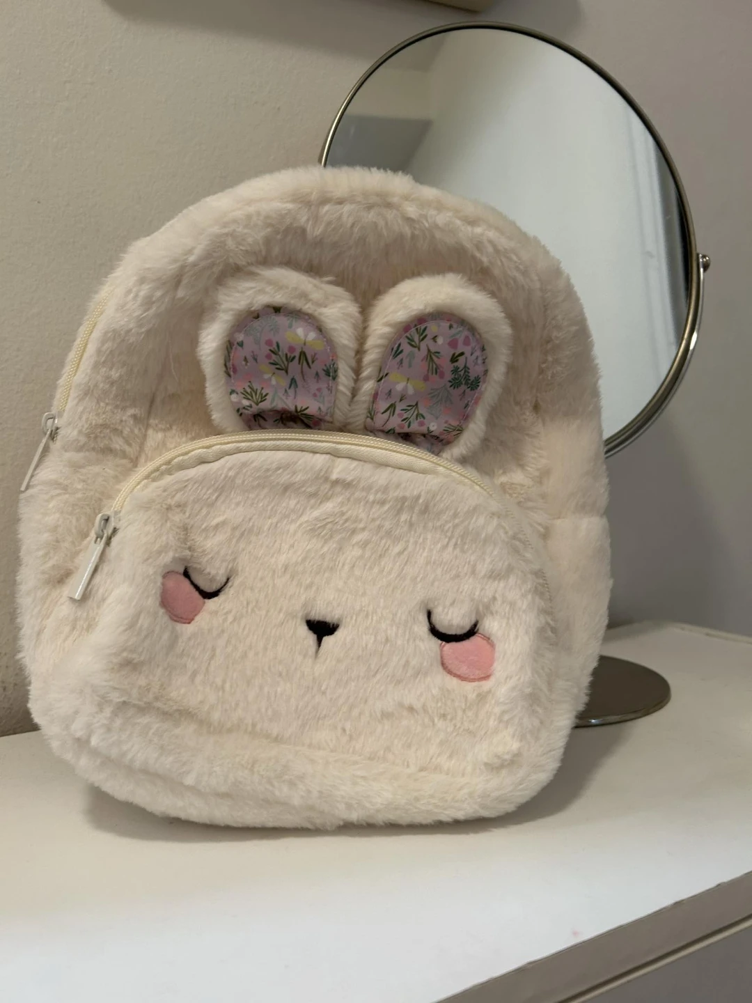 White Furry Bunny Backpack - photo 3