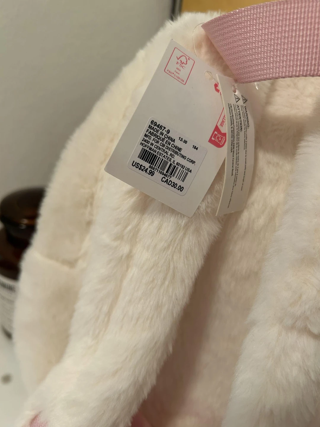 White Furry Bunny Backpack - photo 5
