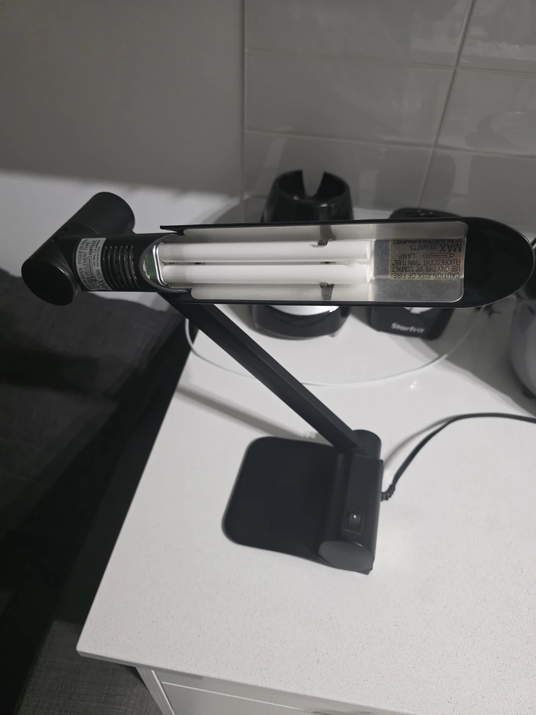 Black Adjustable Fluorescent Desk Lamp - photo 3