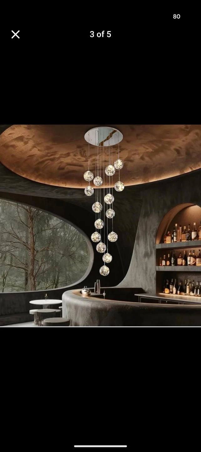 Spiral Chandelier with Crystal Balls - photo 2