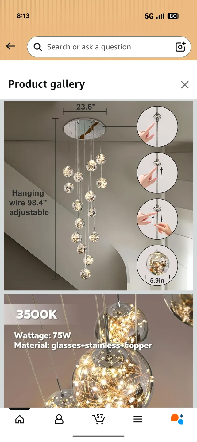 Spiral Chandelier with Crystal Balls - photo 3