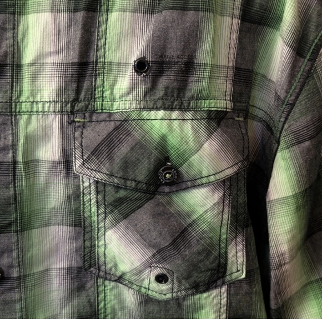 Green Plaid Short Sleeve Button-Up Shirt - photo 3