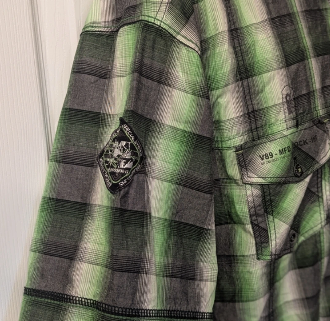 Green Plaid Short Sleeve Button-Up Shirt - photo 4