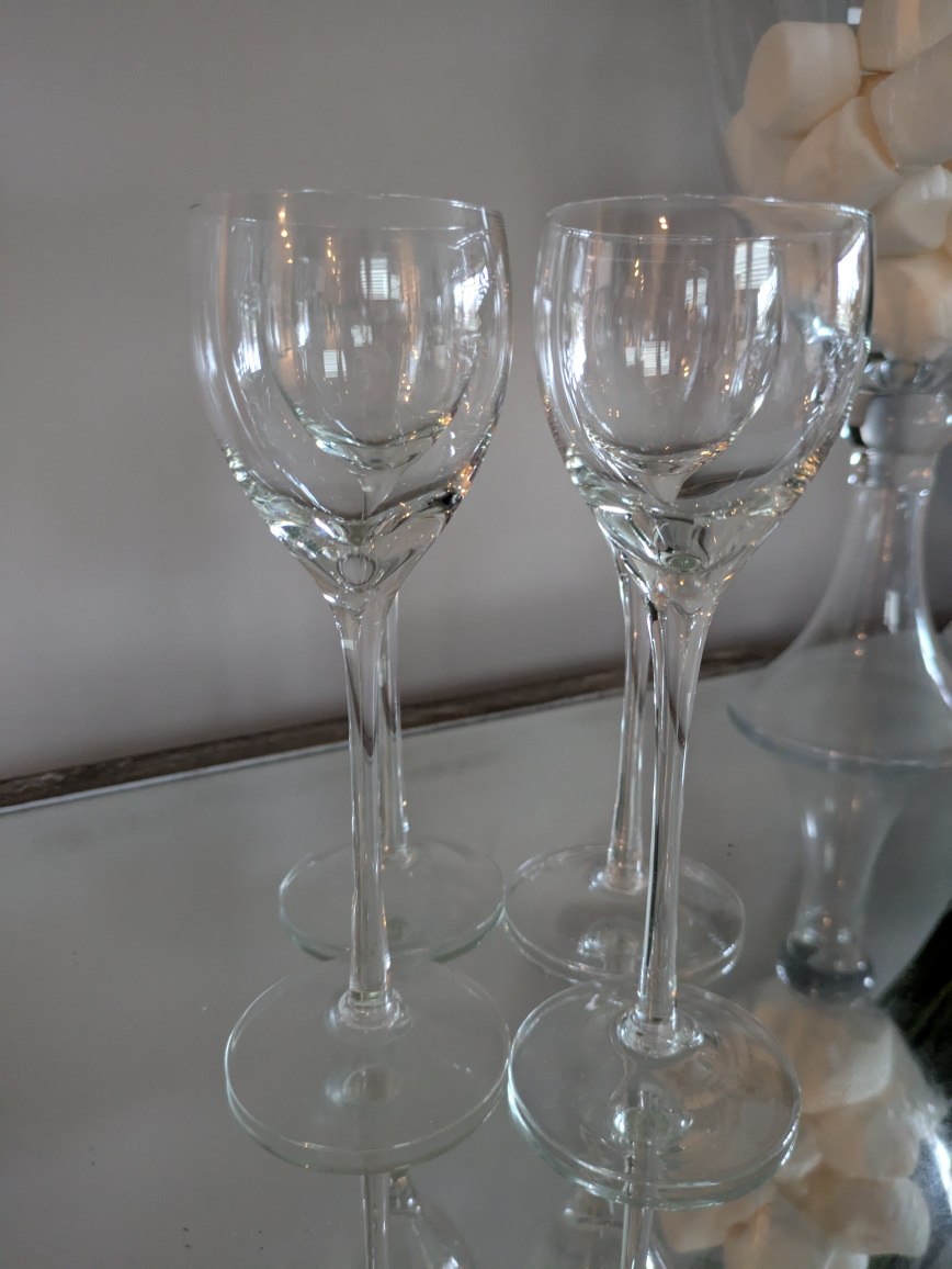🏆 BRAND NEW long stem crystal port wine glasses set of 4