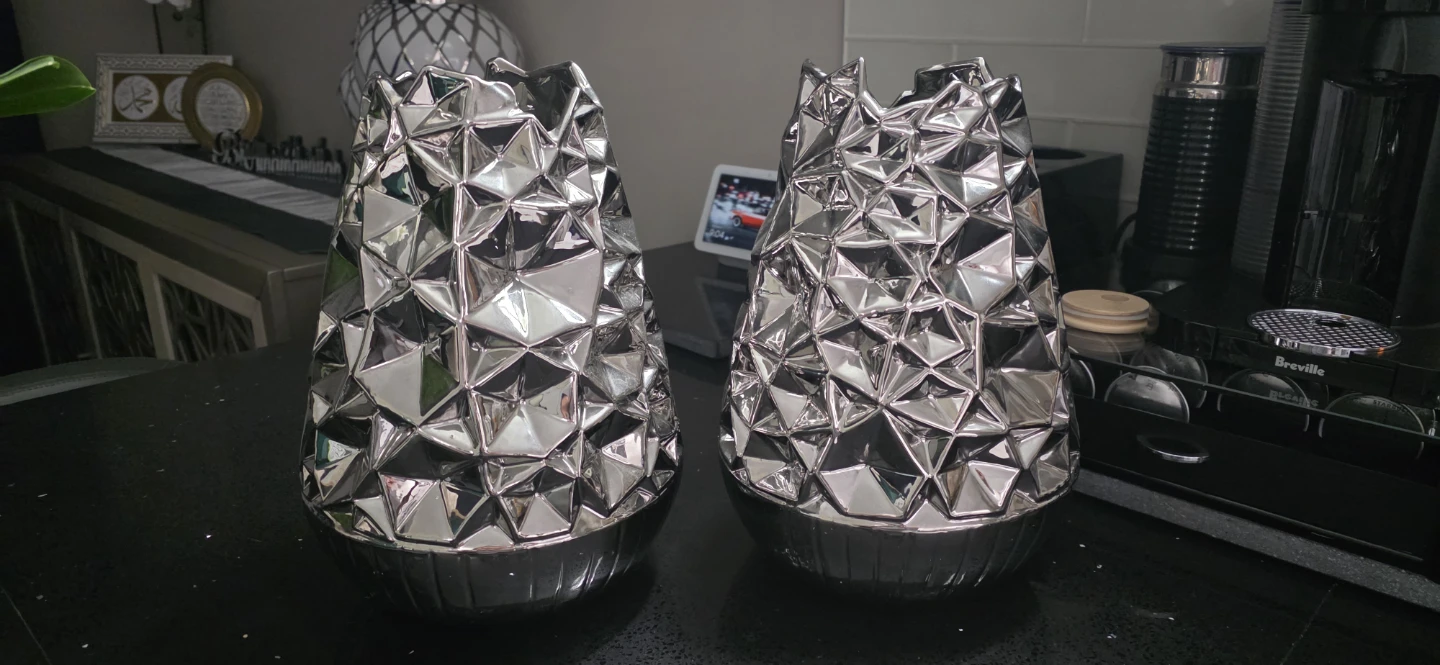 Silver Geometric Decorative Vase - photo 2