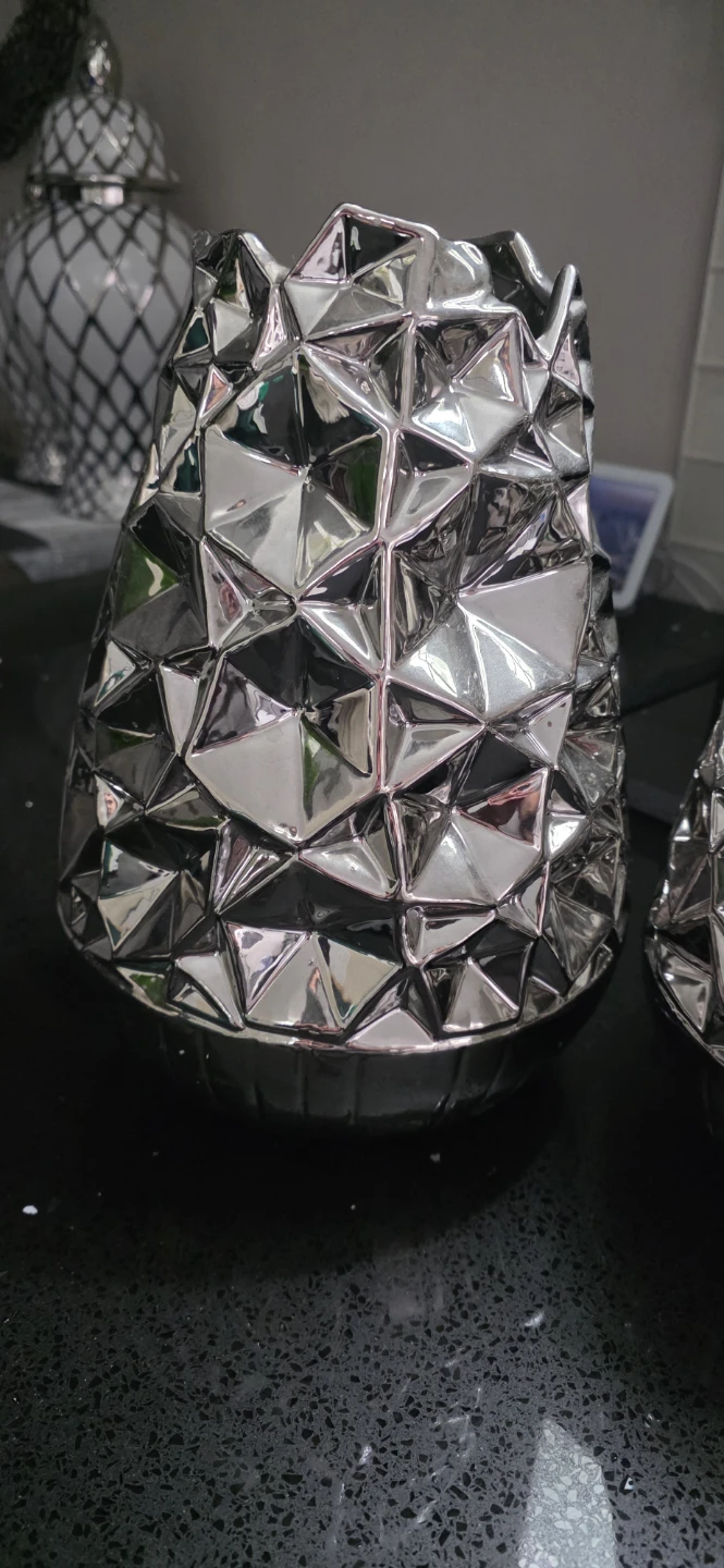 Silver Geometric Decorative Vase - photo 3
