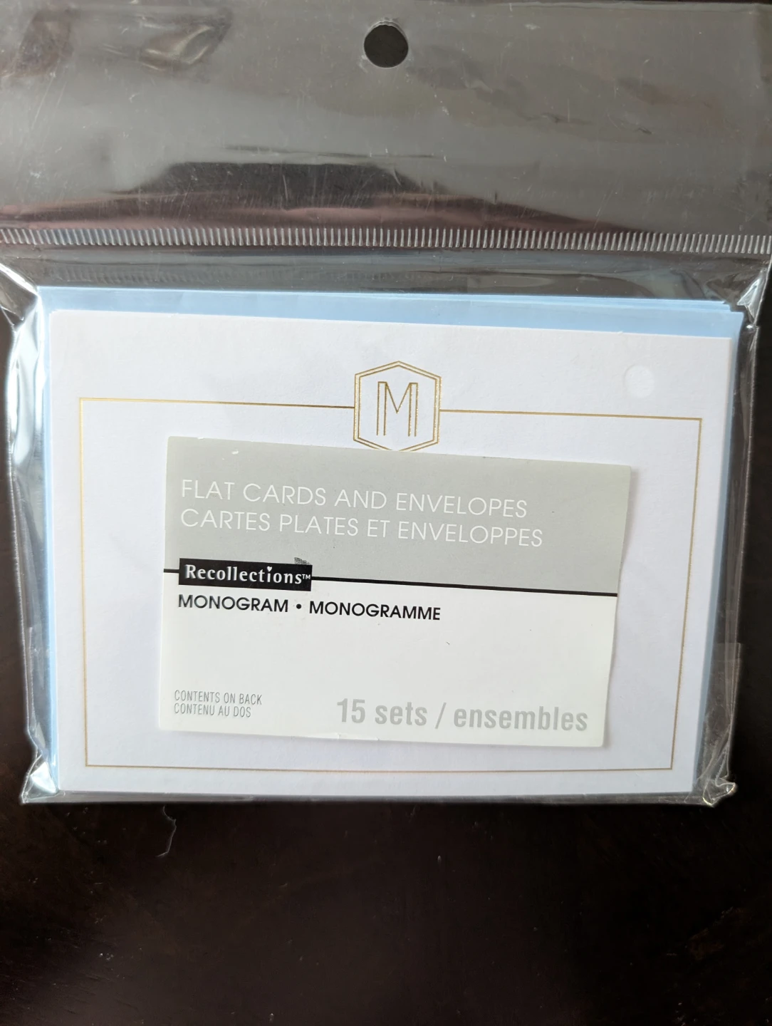 Recollections Monogram Flat Cards and Envelopes - 15 Sets