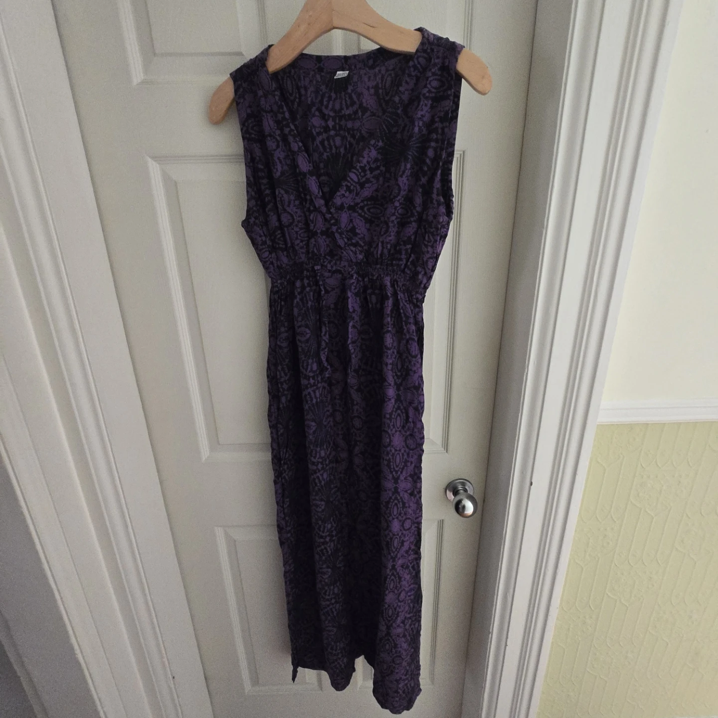 Purple Floral Print Maxi Dress