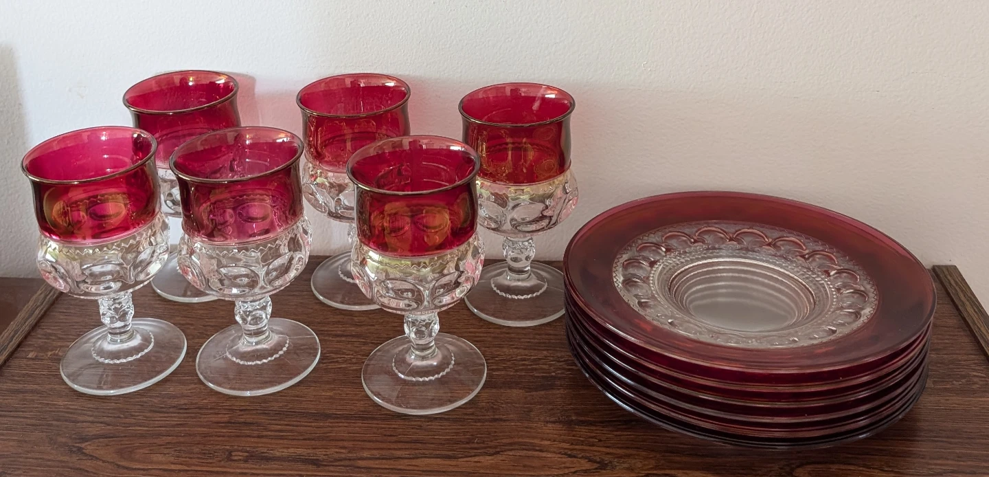 Tiffin Kings Crown Ruby gkassware
