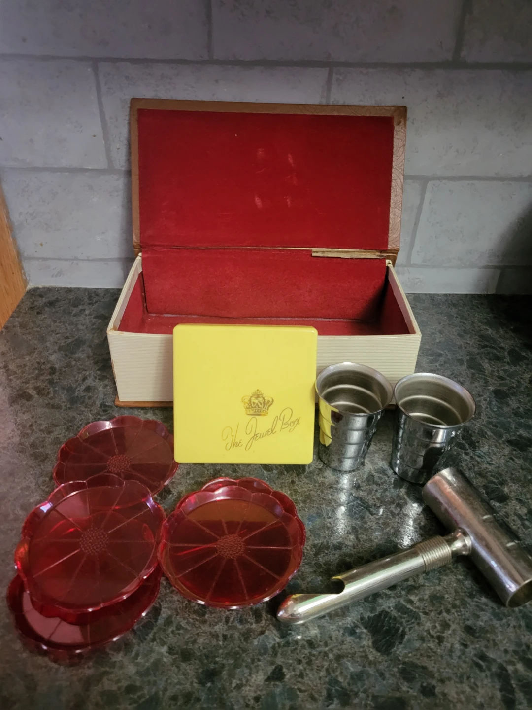 The Jewel Box Vintage Bar Set with Coasters and Jigger - photo 2