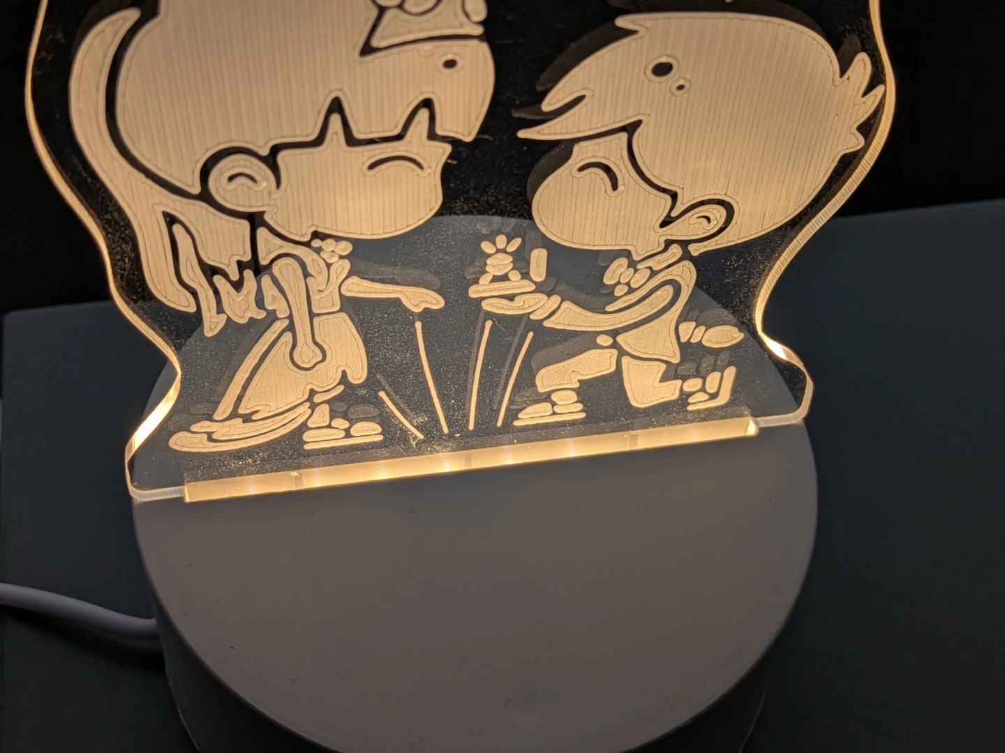 Cute Couple Acrylic Night Light